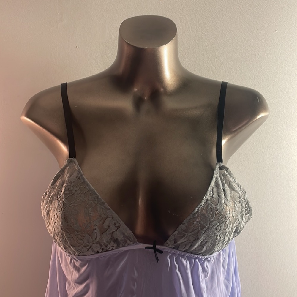 Purple and Grey Sheer Babydoll NWT Bella Petite Size M